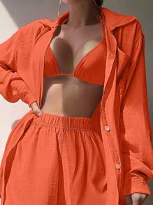 Swim Vcay Encubrimiento diario simple de unicolor para mujer