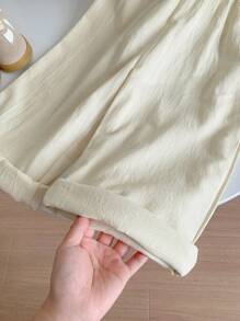 SHEIN LMoss Kids Peto informal holgado sin mangas de unicolor tejido con bordado para niñas jóvenes