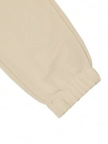 Manfinity Homme Men Solid Color Drawstring Pocket Design Casual Daily Wear Jogger Pants - Apricot - View 7