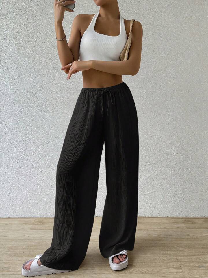 SHEIN EZwear Women Spring/Summer Leisure Solid Color