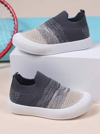 Zapatos deportivos transpirables con bloques de color para uso casual de niños, antideslizantes