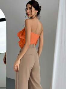 Aloruh 女士優雅的3D花卉百褶平口頂