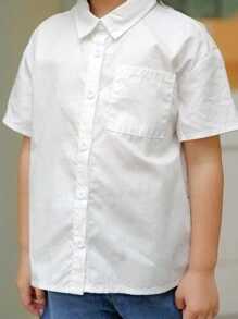 Young Girl Daily Casual Street Weave Short Sleeve Shirt Top