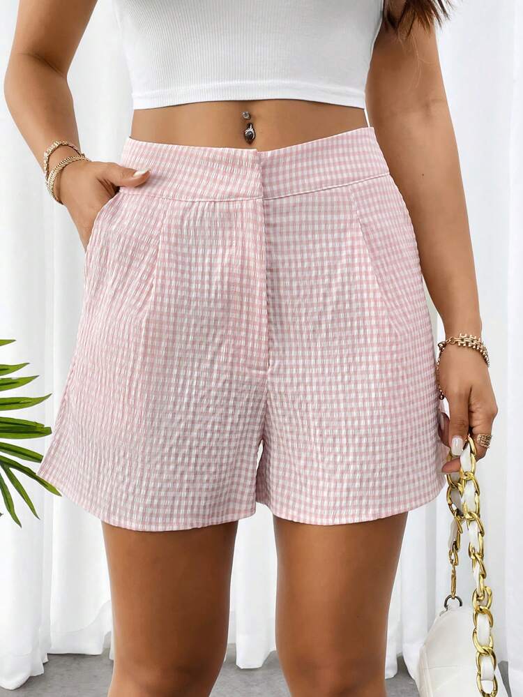 Women Elegant, Casual, Vacation, And Work Style Striped A-Line High Waist Shorts For Summer
