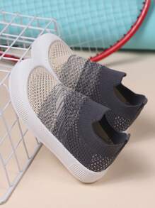 Kids Breathable Colorblock Sports Shoes For Casual Wear, Anti-Slip - Grey - View 6