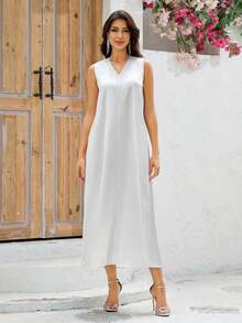 YISIKADO Damska dwuczęściowa sukienka z podszewką, tkaną wstążką i wiązaniem, arabska sukienka dla kobiet - Jasnoniebieski - Zobacz 4