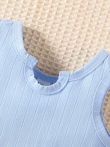 Camiseta de tirantes en colores pastel para niña bebé, estilo fresco de verano - Multicolor - Ver 4