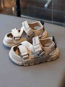 Trẻ Em X Mùa Hè Thời Trang Thể Thao Ngoài Trời Dép Đồng Bằng Mối Nối Mũi Tròn Móc Và Vòng Giày Đi Biển - Màu Khaki - Xem 1