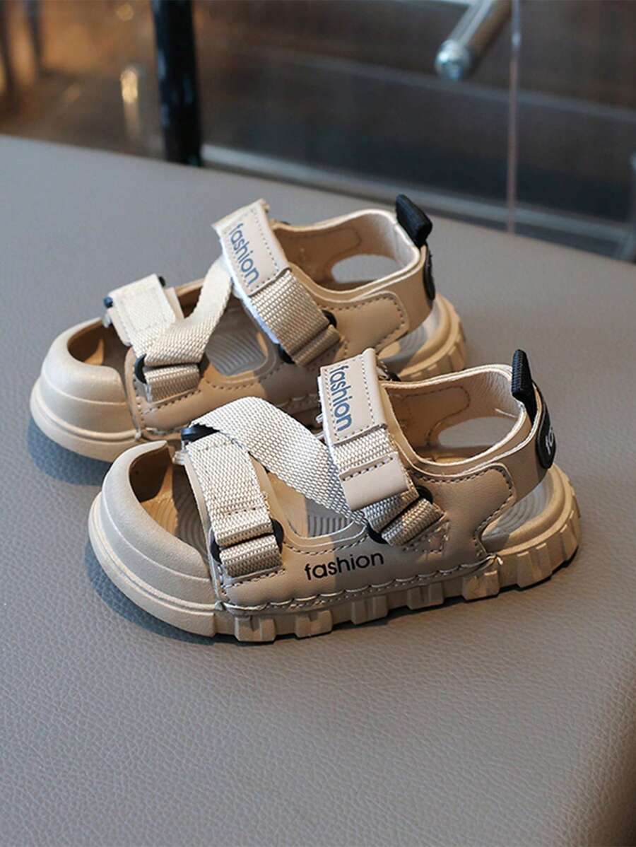 Trẻ Em X Mùa Hè Thời Trang Thể Thao Ngoài Trời Dép Đồng Bằng Mối Nối Mũi Tròn Móc Và Vòng Giày Đi Biển - Màu Khaki - Xem 1