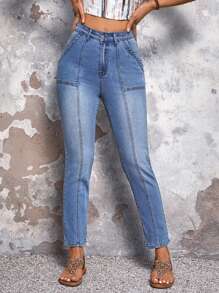 EMERY ROSE Jeans casuales para mujeres de ajuste slim con bolsillos