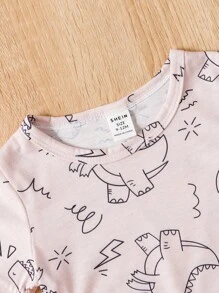 春夏款寶寶男童針織短袖三件套，休閒服裝 - 彩色 - 查看 6