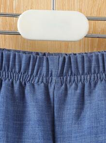 嬰兒男童立領夾克、純色背心及短褲組合，夏季休閒款 - 彩色 - 查看 7