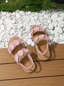 Girl Spring And Summer White Cute And Sweet Daily Chic Flat Sandals, Children Casual And Fashionable Princess Beach Shoes - Pink - View 3