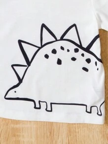 春夏款寶寶男童針織短袖三件套，休閒服裝 - 彩色 - 查看 5