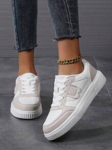 Damenschuhe, Damensportschuhe, modische weiße Schuhe, Straßenschuhe für Frauen, leichte Skateboard-Schuhe, Damen Low-Top Board-Schuhe