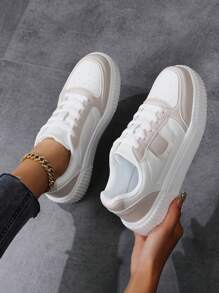 Damenschuhe, Damensportschuhe, modische weiße Schuhe, Straßenschuhe für Frauen, leichte Skateboard-Schuhe, Damen Low-Top Board-Schuhe