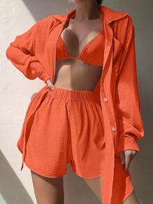 Swim Vcay Encubrimiento diario simple de unicolor para mujer