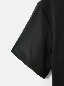 Teen Boy Spring/Summer Casual Letter And Number Printed Short Sleeve T-Shirt With Cargo Pants Set