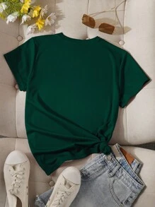 INAWLY 女士简约印花圆领短袖夏季日常 T 恤图案 T 恤女式上衣