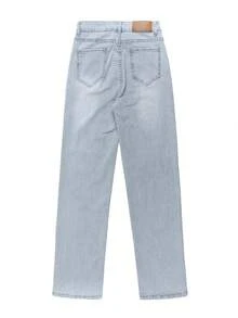 High Waist Stretch Straight-Leg Jeans For Women -Comfortable,Vintage,Versatile Slim Stretch Denim Jeans - Perfect For Daily Wear And Casual Occasions - Blue - View 2