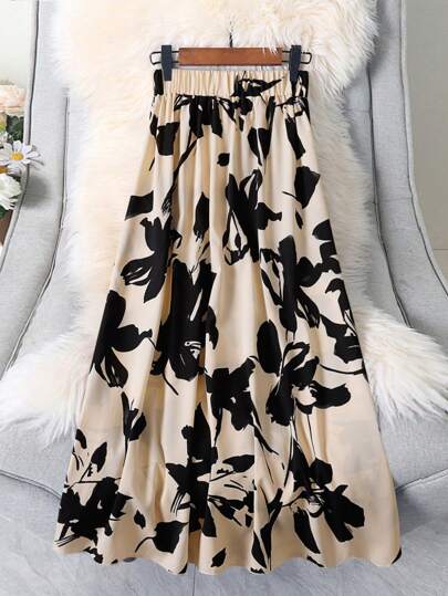 Women's Casual Floral Print Maxi Skirt, Summer