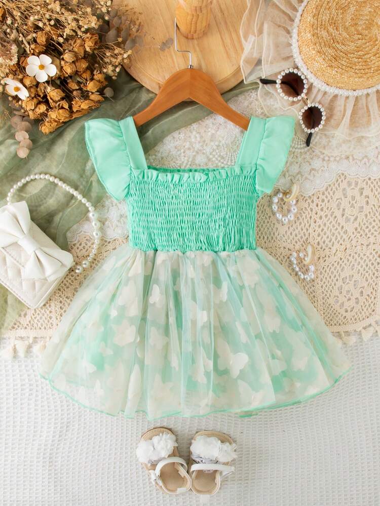 Baby Girl Sweet Elegant Mesh Dress For Summer