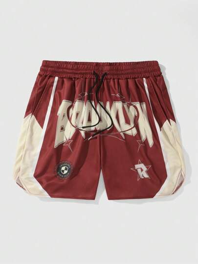 Street Life Short de basketball en maille pour hommes avec couche intérieure respirante, convient pour le port quotidien au printemps et en été, école