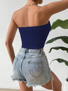 Breezaya Top tejido a la moda y sexy para mujeres con estilo de vacaciones con huecos