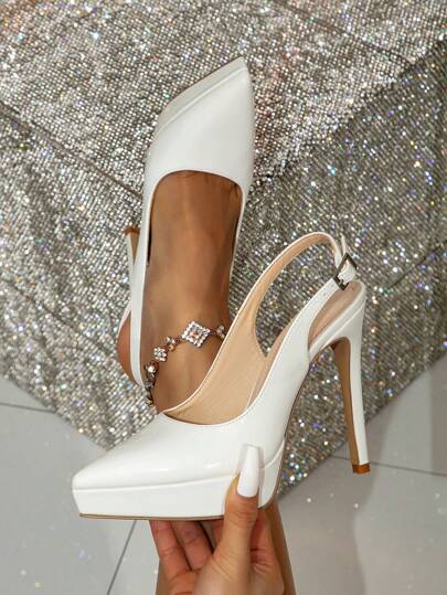 حذاء كعب عالي جدًا أنيق وأنيق وجذاب للنساء موسم الخريف/الشتاء 2025، ذو كعب منصة مقاوم للماء وأصبع مدبب