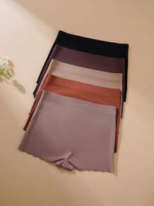 SHAPORA Women Solid Color Simple Daily Panties (Set Of 5) - Multicolor - View 2