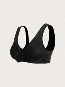 Moonlight&Mama Maternity Front Open Buckle, Wireless Nursing Bra - Black - View 5