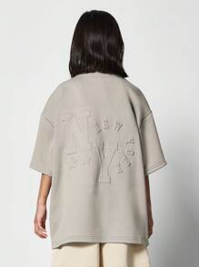 SUMWON Camiseta oversize con relieve para niña preadolescente - Gris - Ver 1