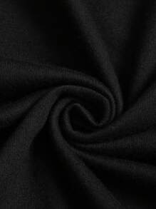 SHEIN LUNE Mujeres camiseta colorida impresa con mangas cortas y cuello redondo, simple y perfecta para uso diario - Negro - Ver 5