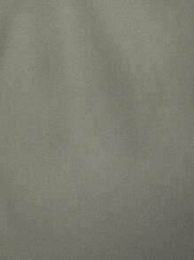 SHEIN EZwear 夏季休閒純色褶邊無袖連衣裙 - 軍綠色 - 查看 3