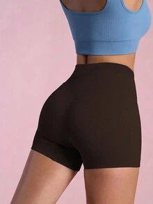 INAWLY Quần short ôm vừa vặn eo thường ngày dành cho nữ mùa hè - Nhiều màu - Xem 2