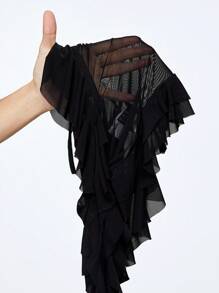 SHEINNeu Women's Y2K Black See-Through Mesh Top