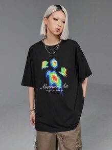 SHEIN EZwear Oversized Heat Sensitive Image Print T-Shirt, Unisex