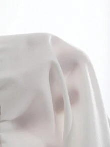FRIFUL Versatile Simple Daily Cropped Cap Sleeve Shirt,Ruffle