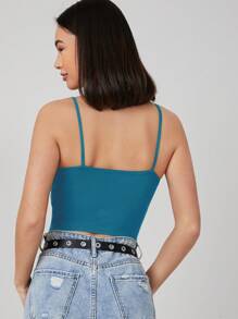 Top de tirantes crop unicolor - Azul - Ver 2