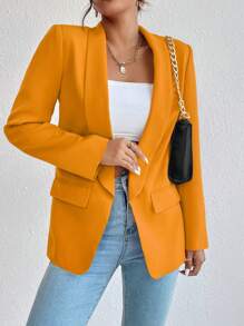 Chiquease 女士純色簡約日常長袖西裝