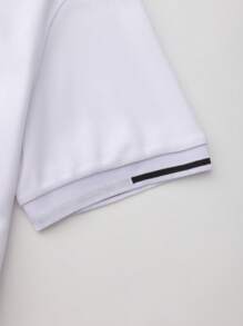 Manfinity Homme Men Summer Casual Color-Block Polo Shirt With Short Sleeves, For Golf