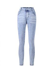 Teen Girl Simple Comfortable Jeans - Light Wash - View 1