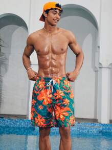 Manfinity VDAYZ 1 quần short đi biển rộng rãi in họa tiết hoa cho nam, đồ bơi cặp đôi phong cách nghỉ dưỡng đi biển, Hawaii - Nhiều màu - Xem 6