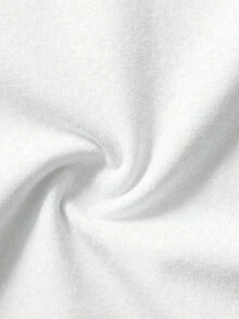 SHEIN EZwear 女性雛菊印花短袖短上衣，夏季休閒T恤 - 白色 - 查看 3