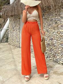 EURMUSE WOMEN BOTTOM ORANGE COMFORT PANT - Orange - View 1