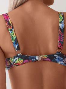 SHEIN Swim Floral Print Tassel Decoration Bikini Set (3 Pieces) For Beach/Pool Vacation Summer