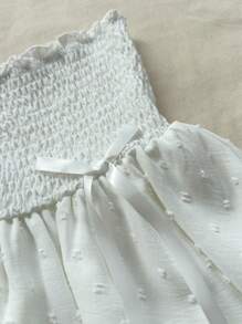 Soleia Women Low-Waist Double-Layer Ruffle Trim Skirt Summer Vacation - White - View 2