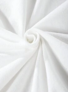 SHEIN Tween Girl Summer Casual Fashion Cartoon Slogan Printed Short Sleeve T-Shirt - White - View 3