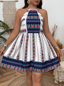 SHEIN VCAY Đầm đi nghỉ có dây vai lạnh cỡ lớn - Nhiều màu - Xem 5