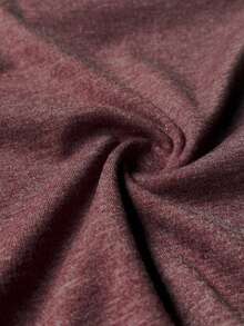 Women's Solid Color Batwing Sleeve T-Shirt, Summer Loose Casual Top With Pocket Patchwork - Burgundy - View 5